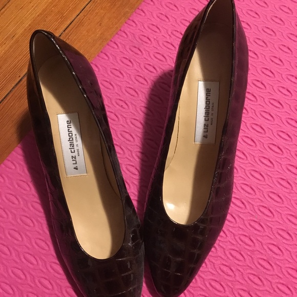 Liz Claiborne pumps heels patent crocodile leather - Picture 5 of 5